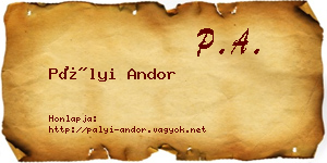 Pályi Andor névjegykártya